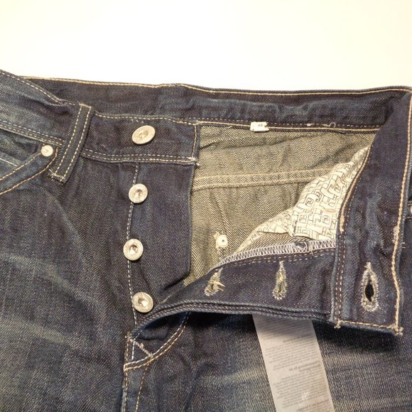 Blend Size 30W 29L REGULAR FIT Blue Cotton New Button Fly Men's Jeans - Picture 7 of 14